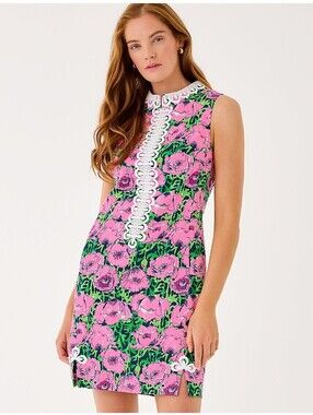 Lilly Pulitzer - Cleodora Stretch Shift Dress - Low Tide Navy Florrie - 8 NWT